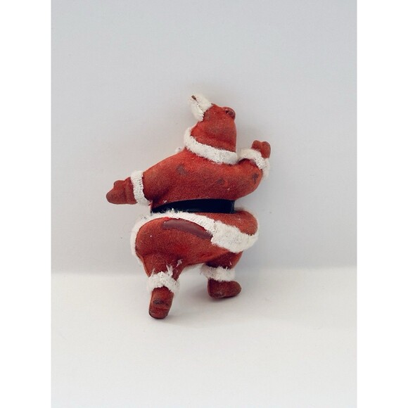 Vtg Christmas Plastic Snow Globe Flocked Santa Reindeer Candy Holder Retro MCM - Picture 5 of 12